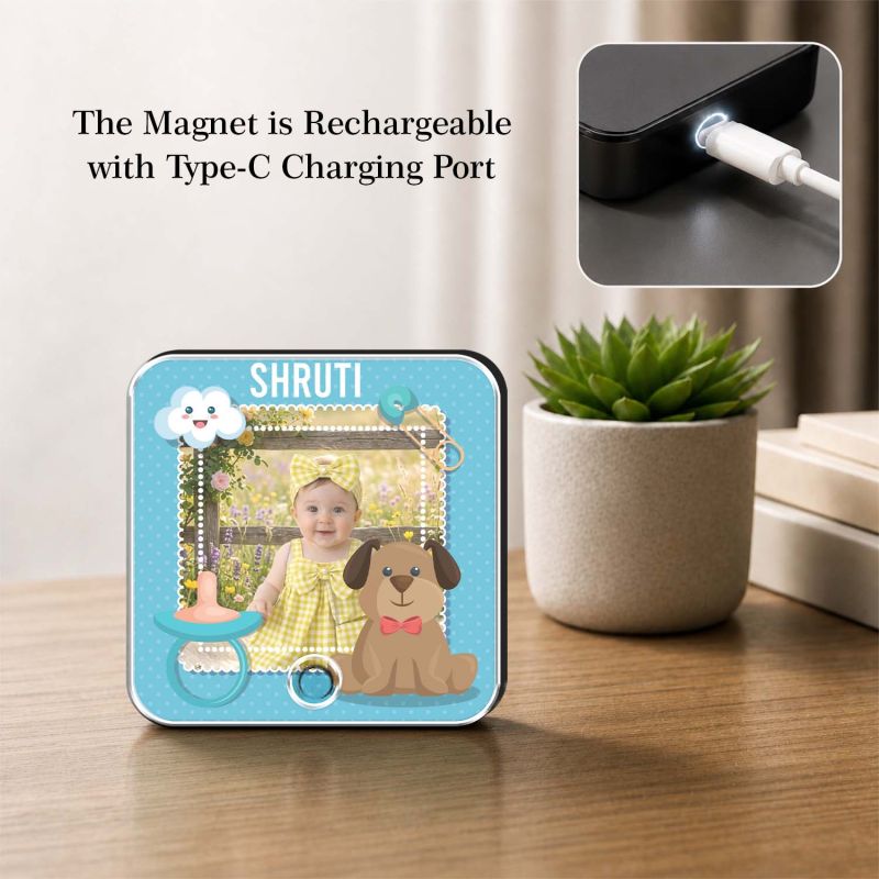 Personalised Baby Theme Musical Fridge Magnet with Custom Photo | Playable Music Home & Kids Room Decor Magnet  Birthday Gift for Kids